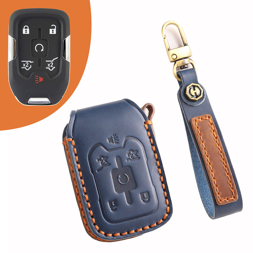 Leather Smart Car Key Cover Case for Chevrolet Colorado and Silverado