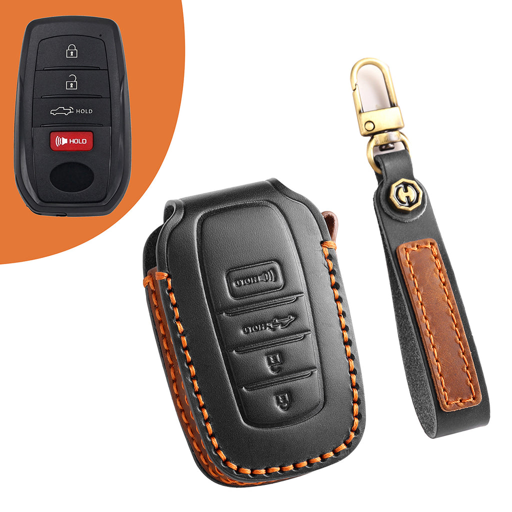 Leather Smart Car Key Cover Case for Toyota Camry, Rav4, Highlander high-end