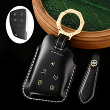 Load image into Gallery viewer, Genuine Cowhide Leather Key Fob Cover for Buick, Car Key Shell Case, Keychain Protector, Fits 3-7 Button Buick Key Fobs