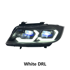 Laser Style LED Headlights for 2005–2012 BMW E90/E91 3 Series – Dual Projector with Amber/White DRL