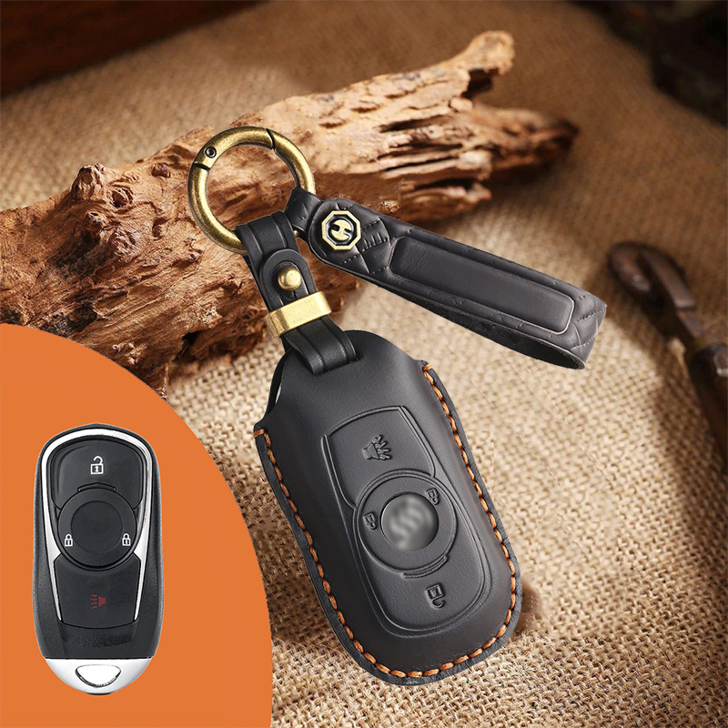 Genuine Leather Key Fob Cover for Buick (3-6 Button)