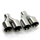 Dual Slant-Cut Stainless Steel Exhaust Tip – 10