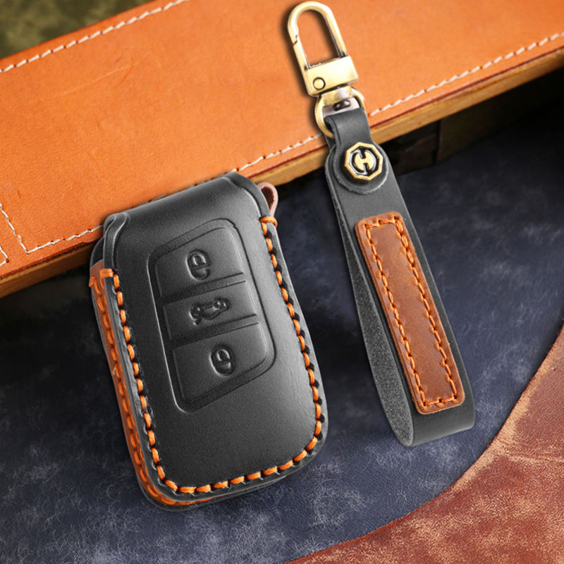 Genuine Leather Key Fob Cover for All 3-Button Volkswagen Key Fobs