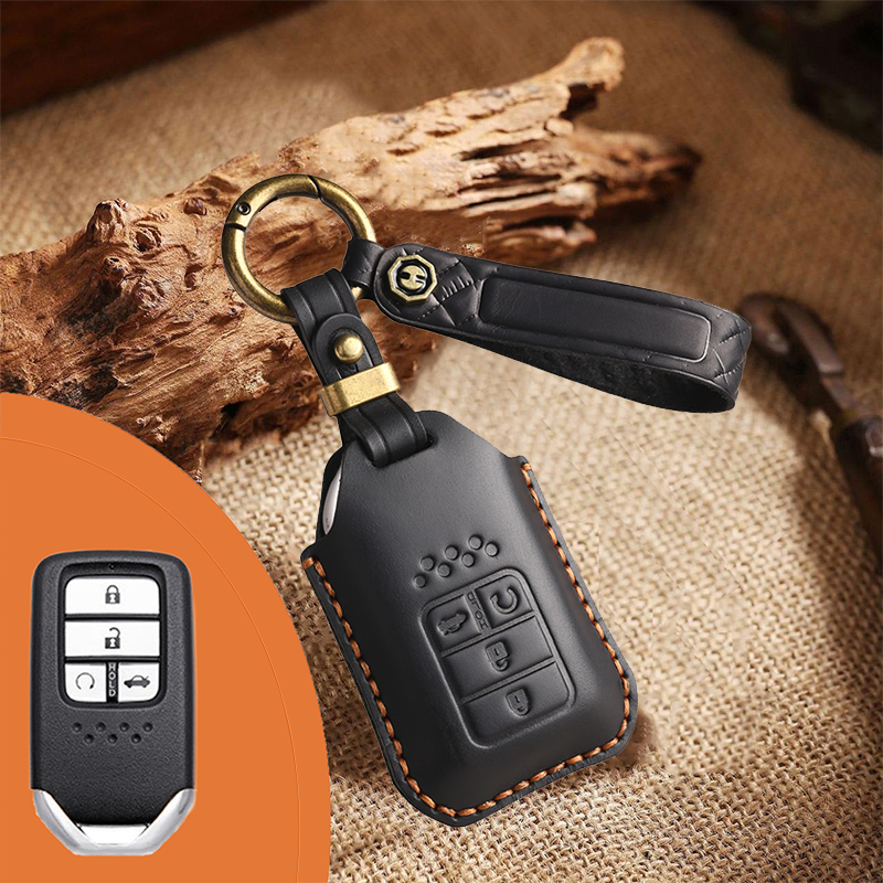 Genuine Leather Key Fob Cover for Honda