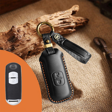 Load image into Gallery viewer, Genuine Leather Key Fob Cover for Mazda