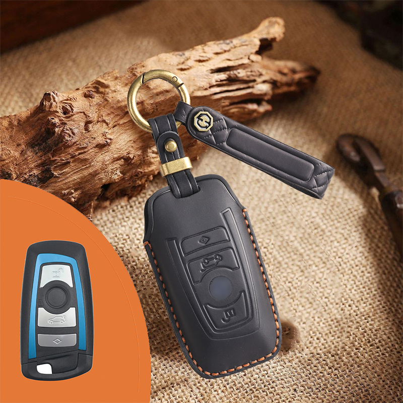 Genuine Leather Key Fob Cover for BMW