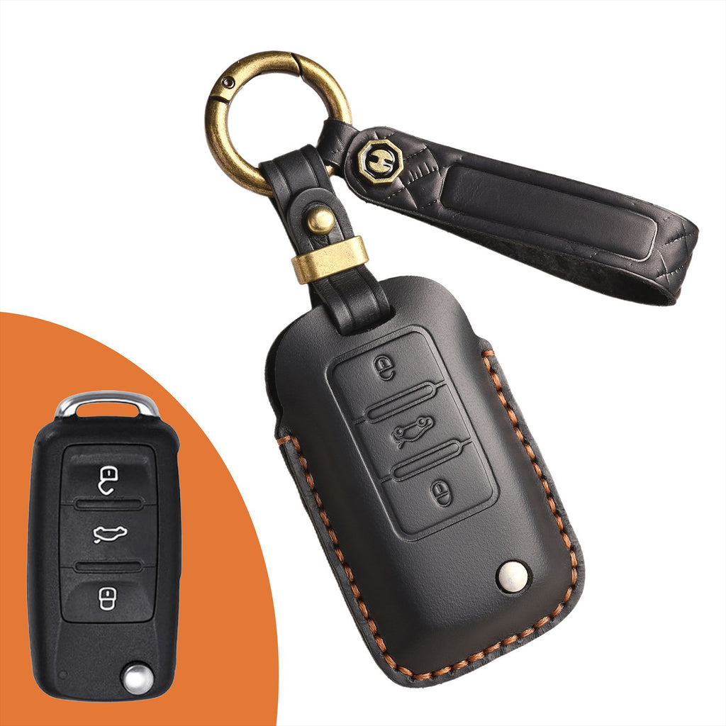 Vintage Handmade Luxury Leather Key Fob For All Volkswagen Models