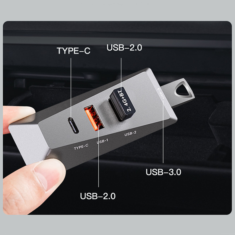 Car Docking Station Efficient Glove Box USB Adapter for Model 3/Y/Cybertruck