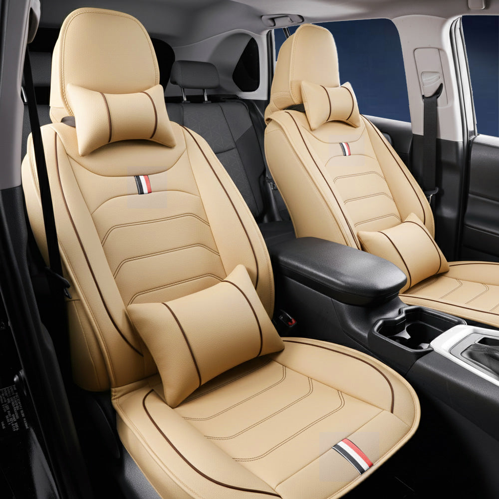 Universal Faux Leather Car Seat Covers 5-Piece Set – Waterproof, Easy Install, Fit SUV, Sedan & Truck