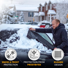 Load image into Gallery viewer, Windshield Cover for Ice and Snow | Heavy Duty 600D Oxford Fabric | Windshield Protector for Cars, SUVs, Trucks | Secure Fit Waterproof Frost Cover