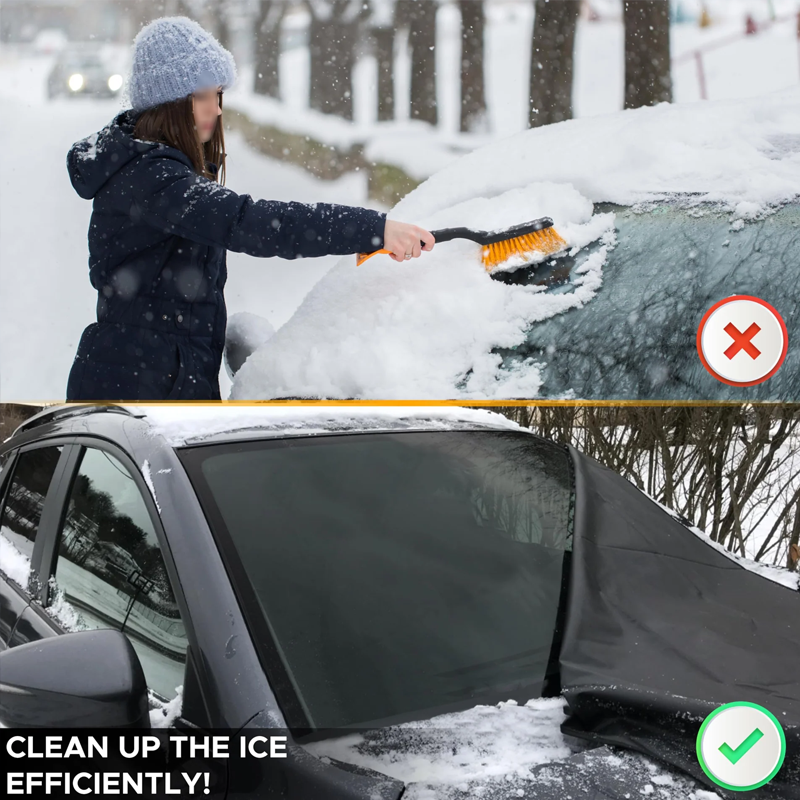 Windshield Cover for Ice and Snow | Heavy Duty 600D Oxford Fabric | Windshield Protector for Cars, SUVs, Trucks | Secure Fit Waterproof Frost Cover