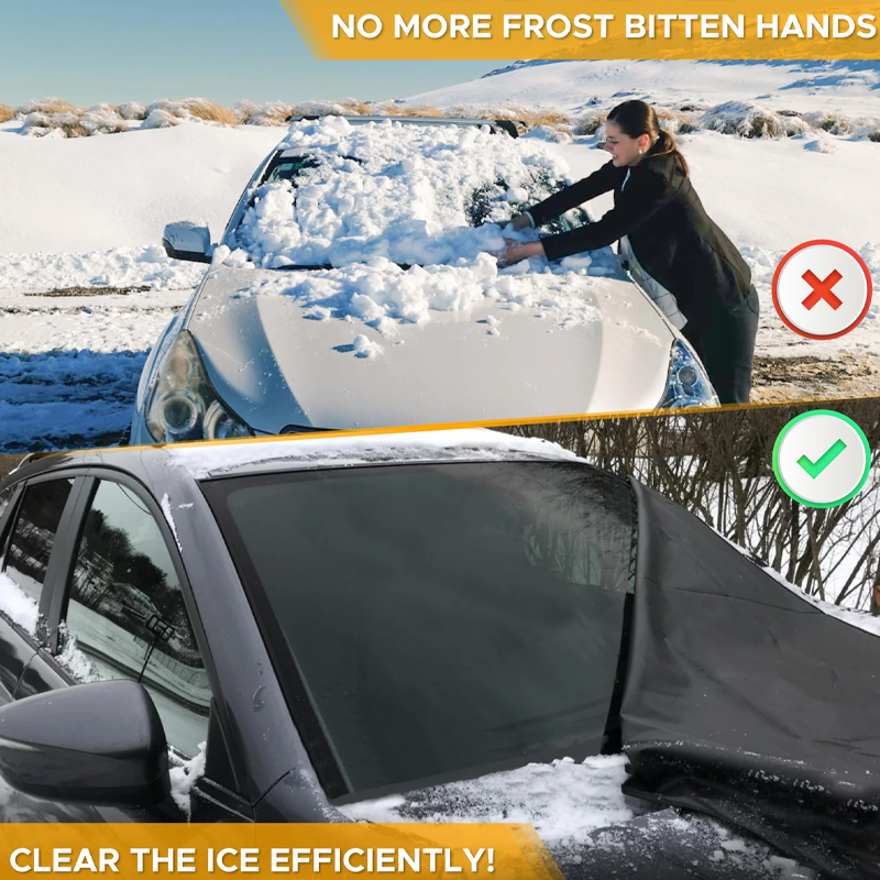 Windshield Cover for Ice and Snow | Heavy Duty 600D Oxford Fabric | Windshield Protector for Cars, SUVs, Trucks | Secure Fit Waterproof Frost Cover