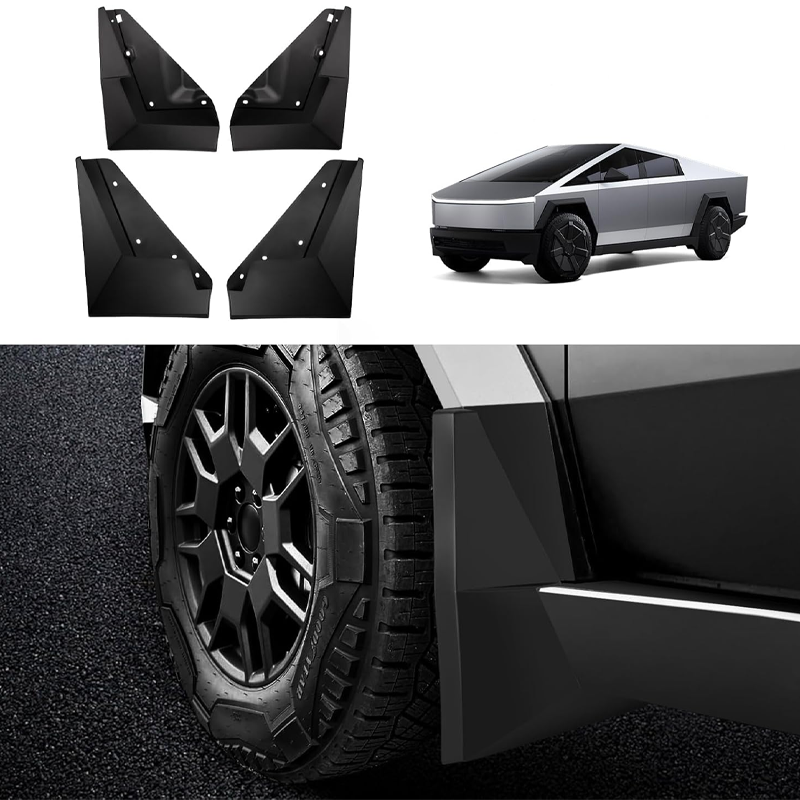 2024 Tesla Cybertruck Mud Flaps Splash Guards [No Drilling Required] Tire Protection Fender OEM ABS Cybertruck Accessories Set of 4