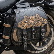 Load image into Gallery viewer, Punk Style Motorcycle Saddlebags 26L Leather with Cup Holder for Harley Softail Dyna Road King Cruiser