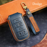 Genuine Leather Key Fob Cover for Dodge Ram 2500, 3500, 4500, 5500, Compatible with RAM Pickup Models (4-6 Button)