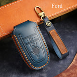 Genuine Leather Key Fob Cover for Ford Series (3-5 Buttons)