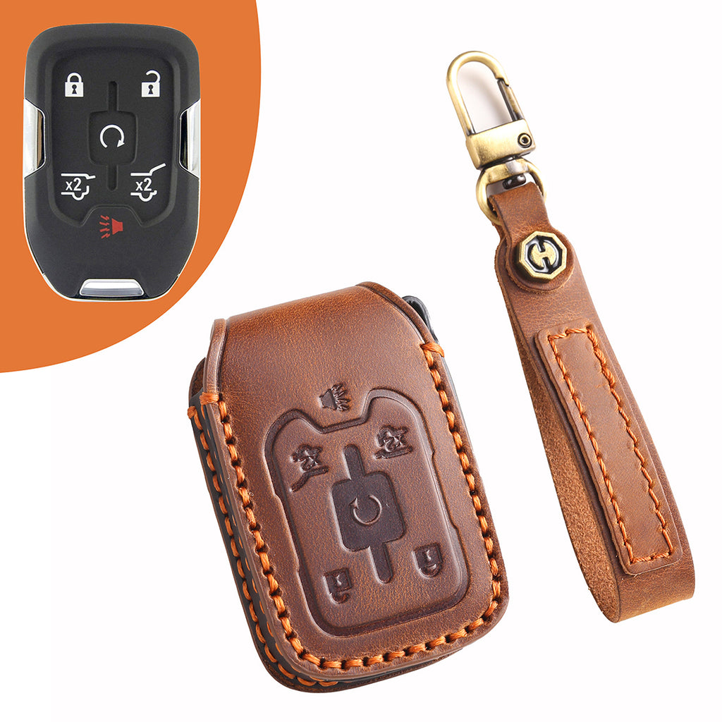 Leather Smart Car Key Cover Case for Chevrolet Colorado and Silverado