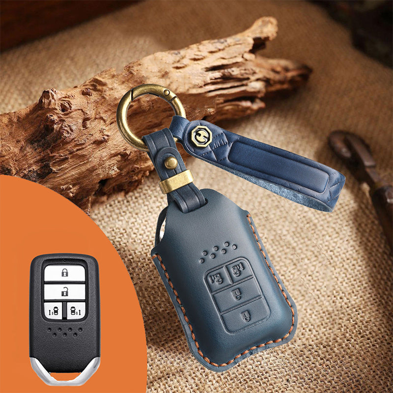 Genuine Leather Key Fob Cover for Honda