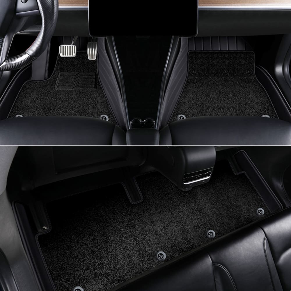 Tesla Model 3/Y/Highland/Juniper All-Weather Leather Floor Mats Interior Liners