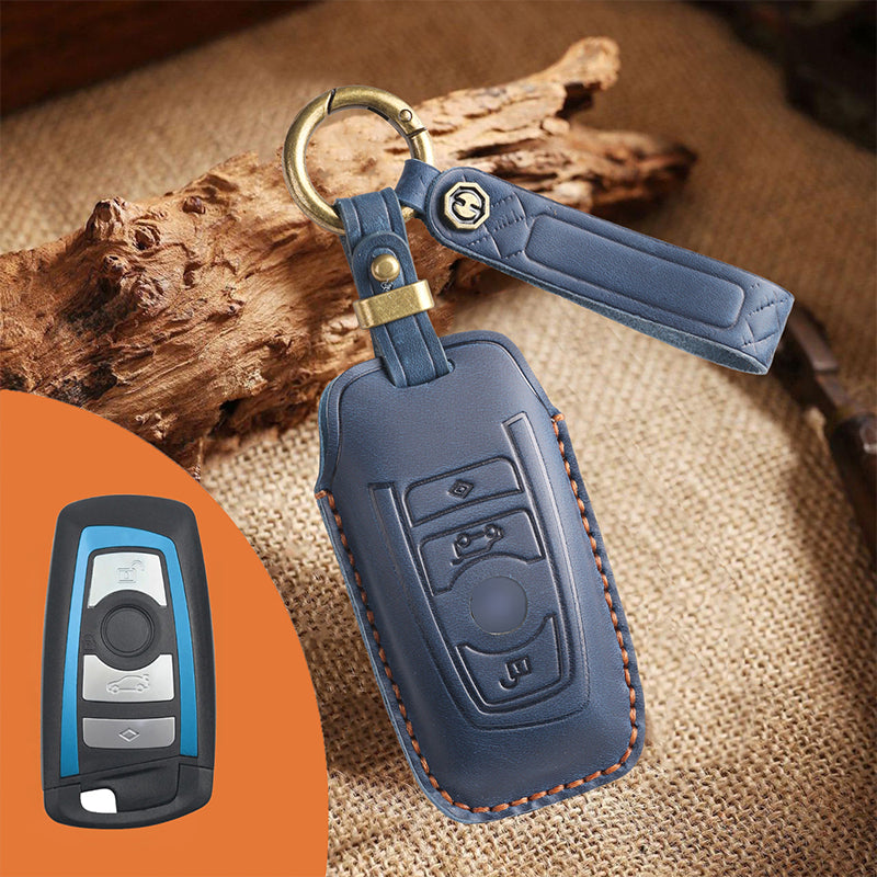 Genuine Leather Key Fob Cover for BMW