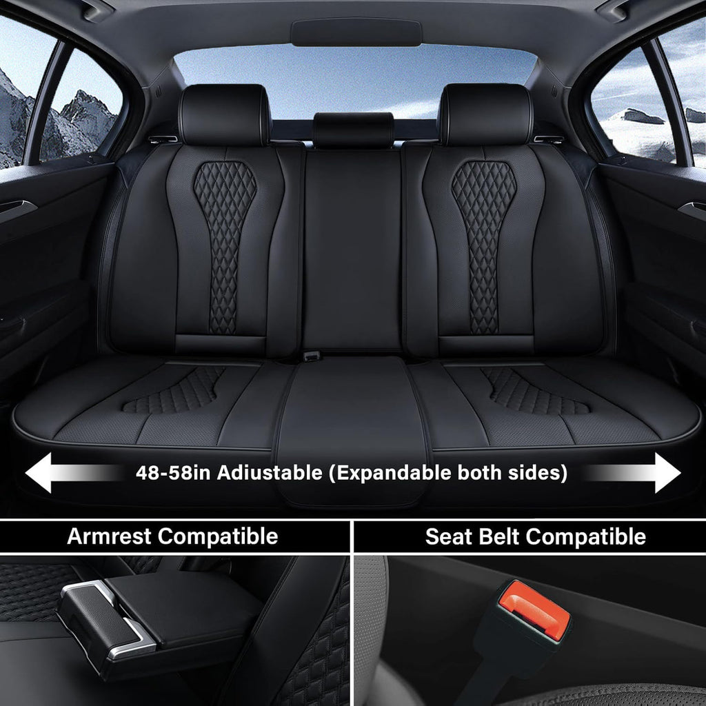 Amancarport Nappa Leather Car Seat Cover Universal Fit for Most Vehicles