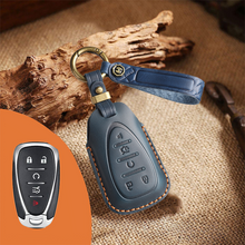 Load image into Gallery viewer, Genuine Leather Key Fob Cover for Chevrolet (2-6 Buttons)