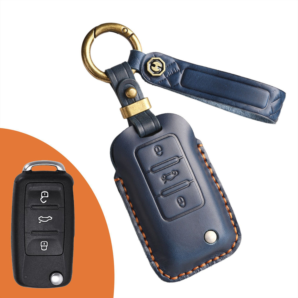 Vintage Handmade Luxury Leather Key Fob For All Volkswagen Models