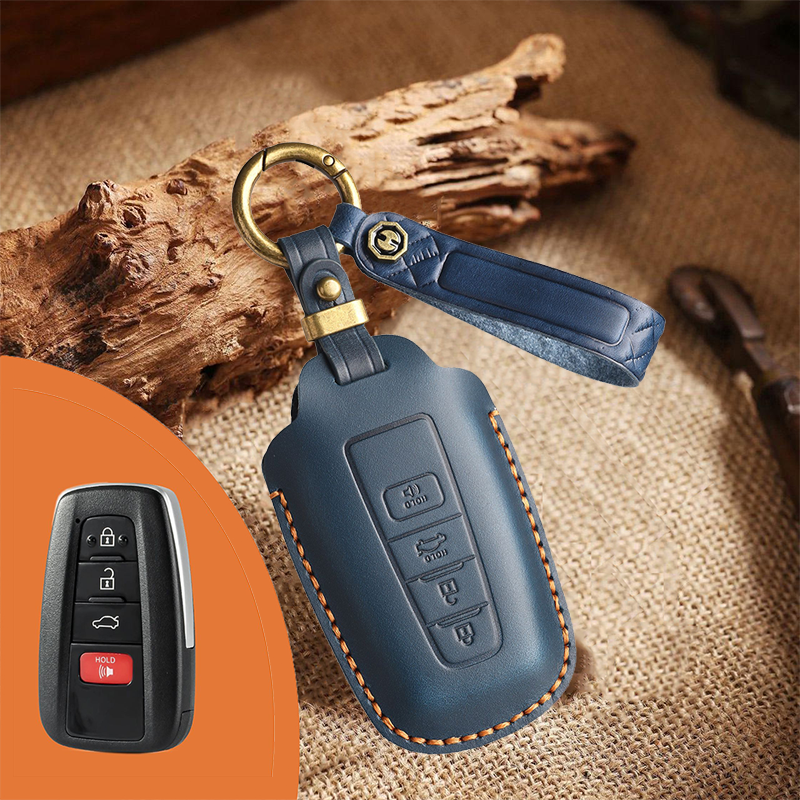 Genuine Leather Key Fob Cover for Toyota