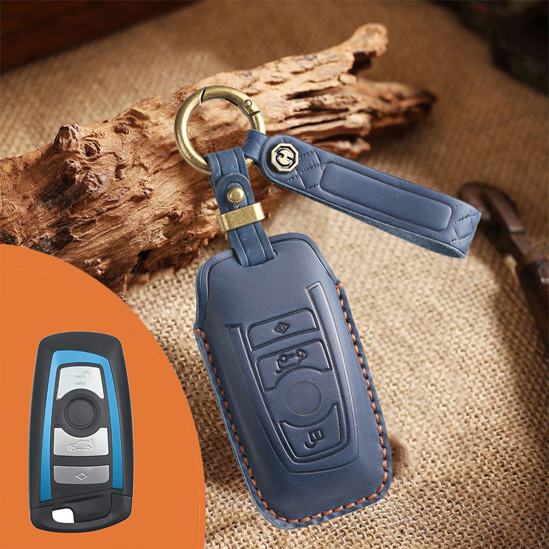 Genuine Leather Key Fob Cover for BMW