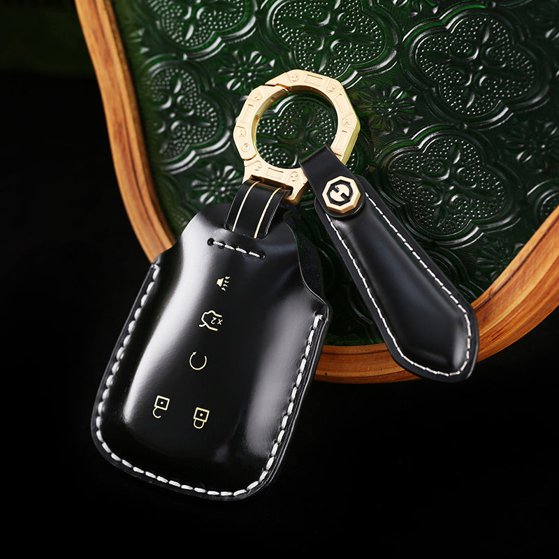 High-End Leather Key Cover Compatible with Chevrolet Malibu, Trailblazer, and Cruze