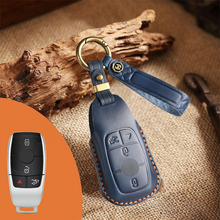 Load image into Gallery viewer, Genuine Leather Key Fob Cover for Mercedes-Benz