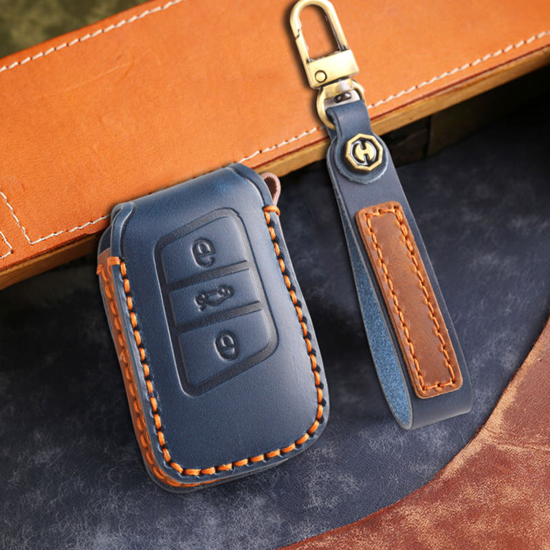 Genuine Leather Key Fob Cover for All 3-Button Volkswagen Key Fobs