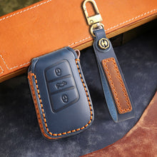 Load image into Gallery viewer, Genuine Leather Key Fob Cover for All 3-Button Volkswagen Key Fobs