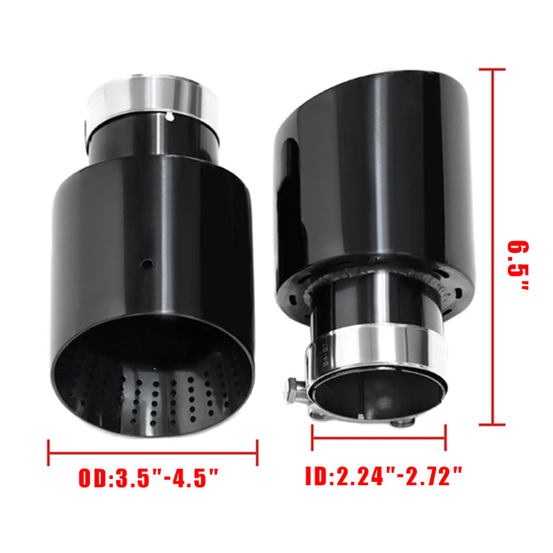 4 Inch Stainless Steel Exhaust Tip Matte Silver or Black Honeycomb Design Universal Bolt-On