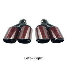 Load image into Gallery viewer, Red Carbon Fiber Glossy Y-Shaped Muffler Tips - 2.6″ IN/3.98″ OUT - Universal Fit