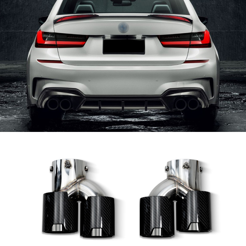 Carbon Fiber Dual Exhaust Tips for BMW 2/3/4 Series G20/G21/G23/G42 (2019+)