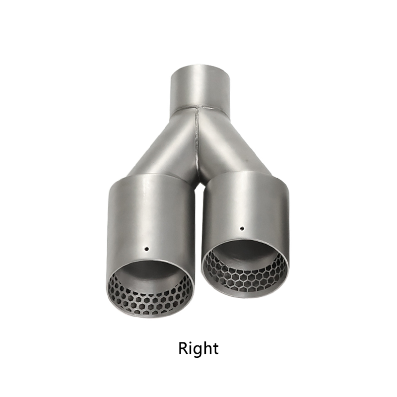 Universal Y-Shaped Dual Outlet Honeycomb Exhaust Tip/ Sandblasted Stainless Steel Muffler