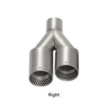 Load image into Gallery viewer, Universal Y-Shaped Dual Outlet Honeycomb Exhaust Tip/ Sandblasted Stainless Steel Muffler