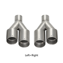 Load image into Gallery viewer, Universal Y-Shaped Dual Outlet Honeycomb Exhaust Tip/ Sandblasted Stainless Steel Muffler