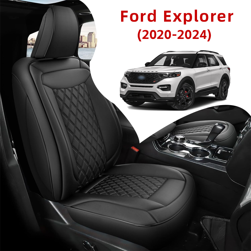 Amancarport Custom Fit Car Seat Covers Full Set For Ford Explorer 6-7 Seats (2020-2024)