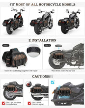 Load image into Gallery viewer, Punk Style Motorcycle Saddlebags 26L Leather with Cup Holder for Harley Softail Dyna Road King Cruiser