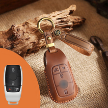 Load image into Gallery viewer, Genuine Leather Key Fob Cover for Mercedes-Benz