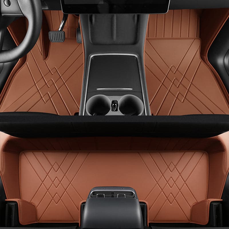 Special for Tesla Model 3 and Model Y 360° Aviation Soft Package Full Wrap All-Weather Leather Floor Mat