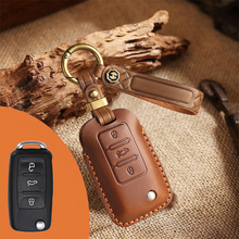 Load image into Gallery viewer, Genuine Leather Key Fob Cover for Volkswagen (3-5 Buttons)