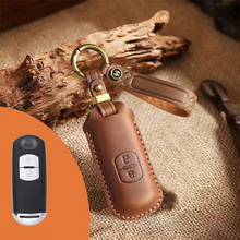 Load image into Gallery viewer, Genuine Leather Key Fob Cover for Mazda