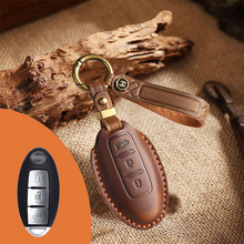 Load image into Gallery viewer, Genuine Leather Key Fob Cover for Nissan (3-5 Button)