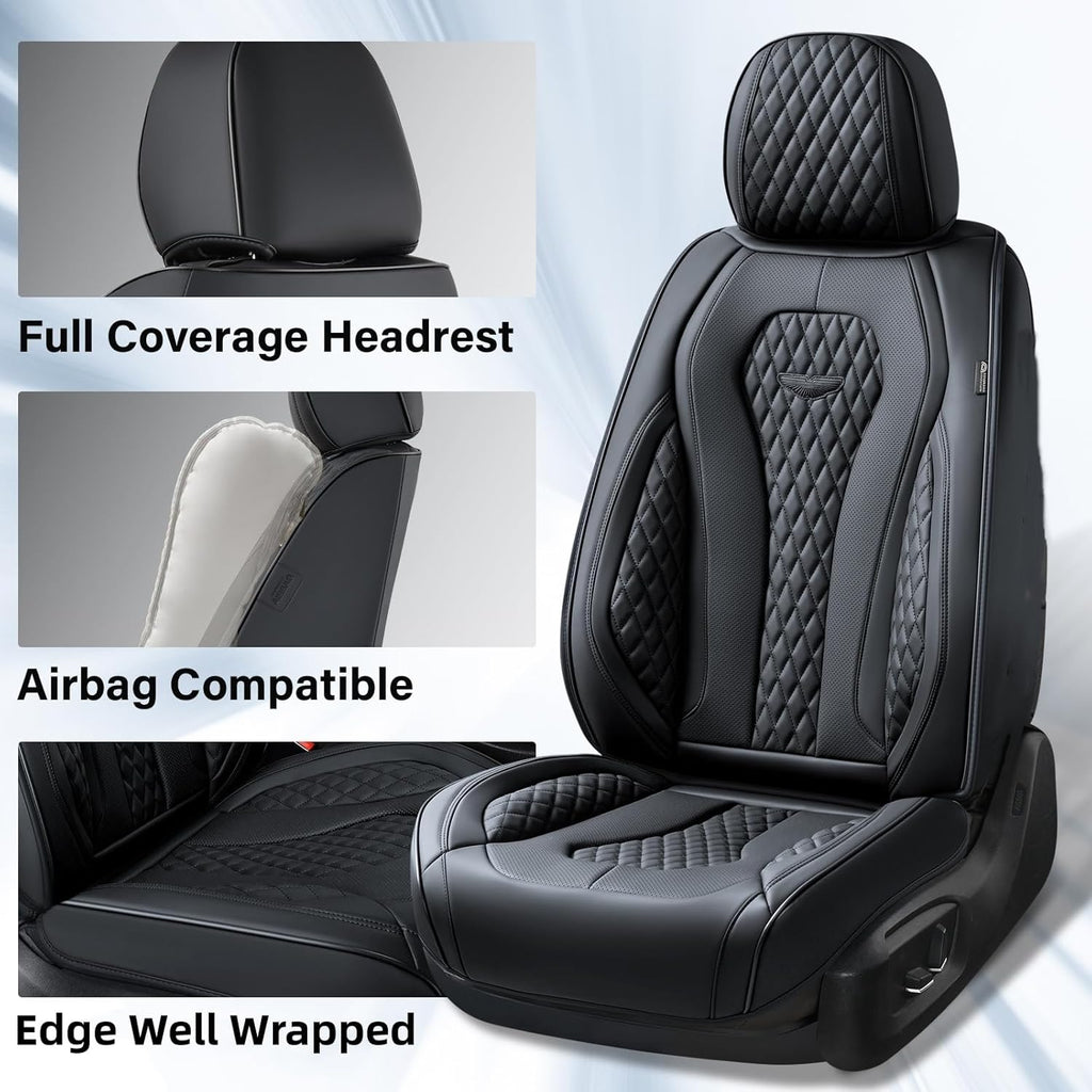 Amancarport Nappa Leather Car Seat Cover Universal Fit for Most Vehicles