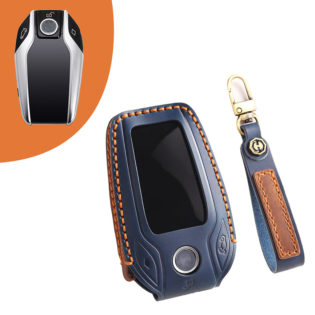 Leather Smart Car Key Protective Cover for BMW 3 5 7 Series x1 x2 x3 x4 x5 x6 x7 and Other Models