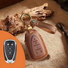 Load image into Gallery viewer, Genuine Leather Key Fob Cover for Chevrolet (2-6 Buttons)