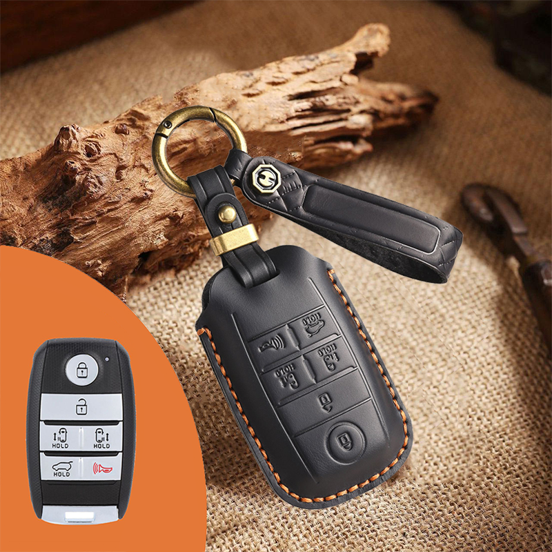 Genuine Leather Key Fob Cover for Kia